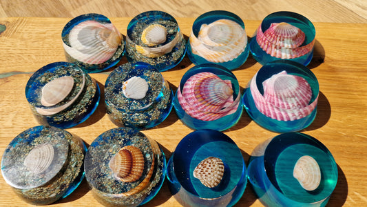 Resin Art Creation: The treasures of the Saronic Sea 4pcs in a set