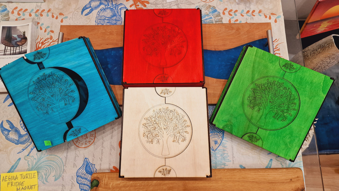 Tree of life decorative birchwood box